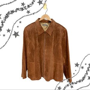 Liz Claiborne brown nude beige suede jacket 2XL